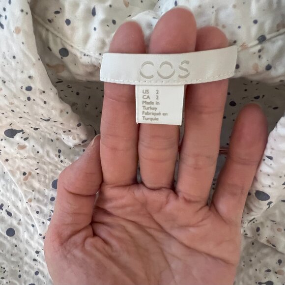 COS Seersucker A-Line Shirt paint splatter Like New - Picture 2 of 7